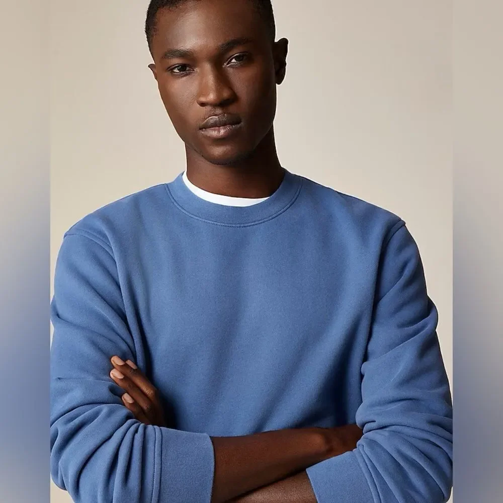 NWT J CREW Summit 11 oz. soft-knit fleece sweatshirt in black